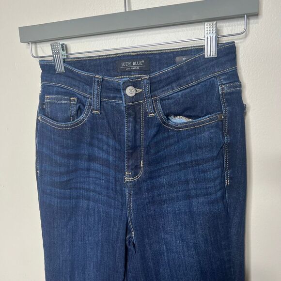 Judy Blue Flare Jeans Blue Sz 1/25 Raw Hem - Picture 2 of 8